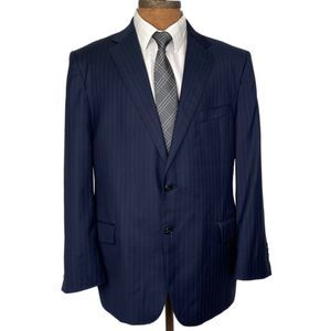 44R JOS A BANK RESERVE mens Blue Pinstripe Lanificio Cerruti 120's Italy Jacket